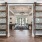 an entryway with wood paneling and a lounge